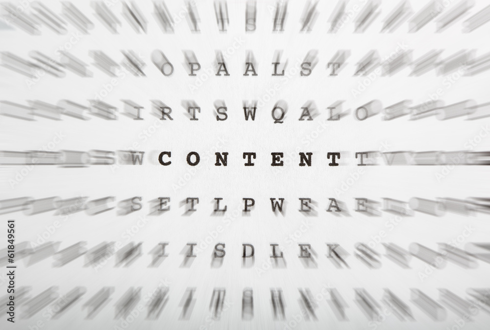 Fototapeta premium Crossword letters, focus on word content