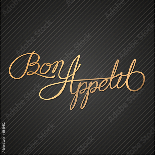 Bon Appetit - Hand drawn quote on blackboard
