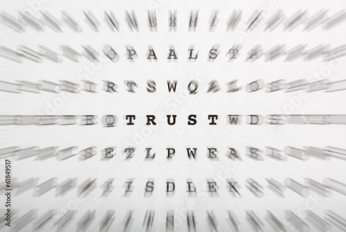 Crossword letters, focus on word trust photo