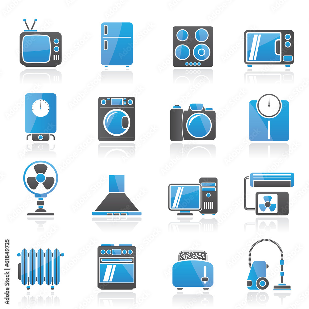 home appliances and electronics icons - vector icon set home appliances and electronics icons - vector icon set