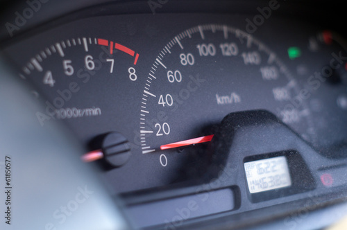instrument panel of car closeup