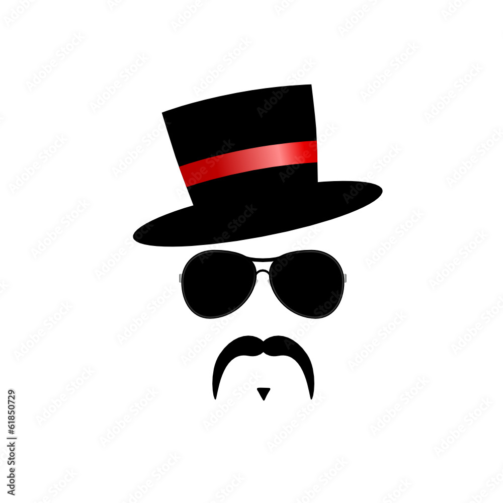 face with mustache with red hat vector