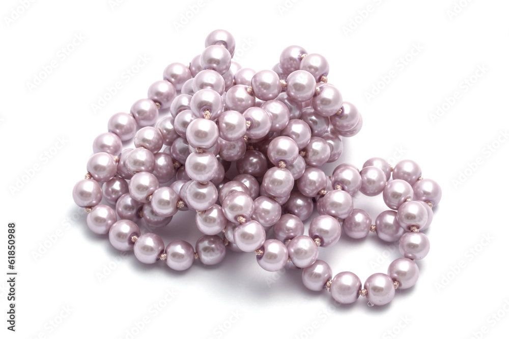 pink string of beads pink string of beads