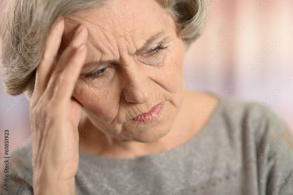 Sad an elderly woman Sad an elderly woman