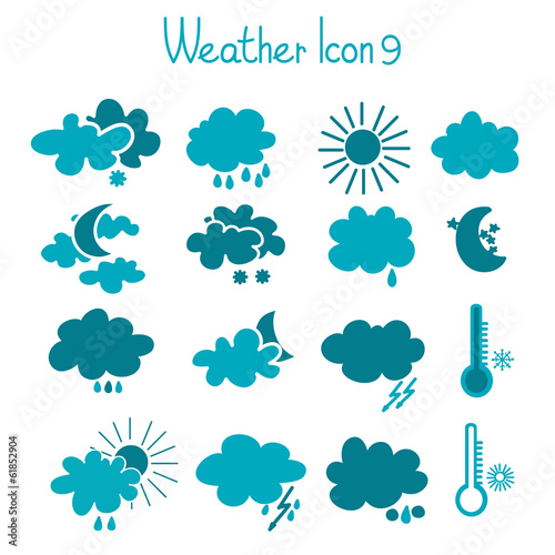 Hand drawn weather icon set.