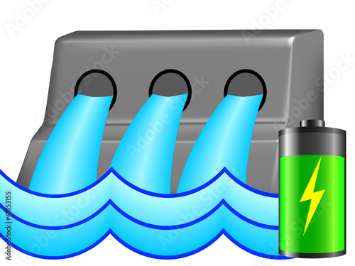 a hydroelectric dam generating power and electricity