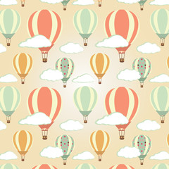 Fotobehang Luchtballon Retro luchtballonnen in zachte tinten  © anammarques