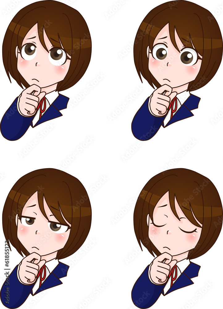 悩んでいる女子学生 悩んでいる女子学生