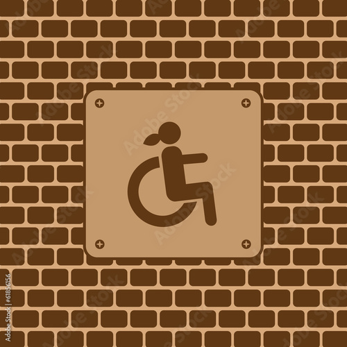 Vector disabled woman restroom sign