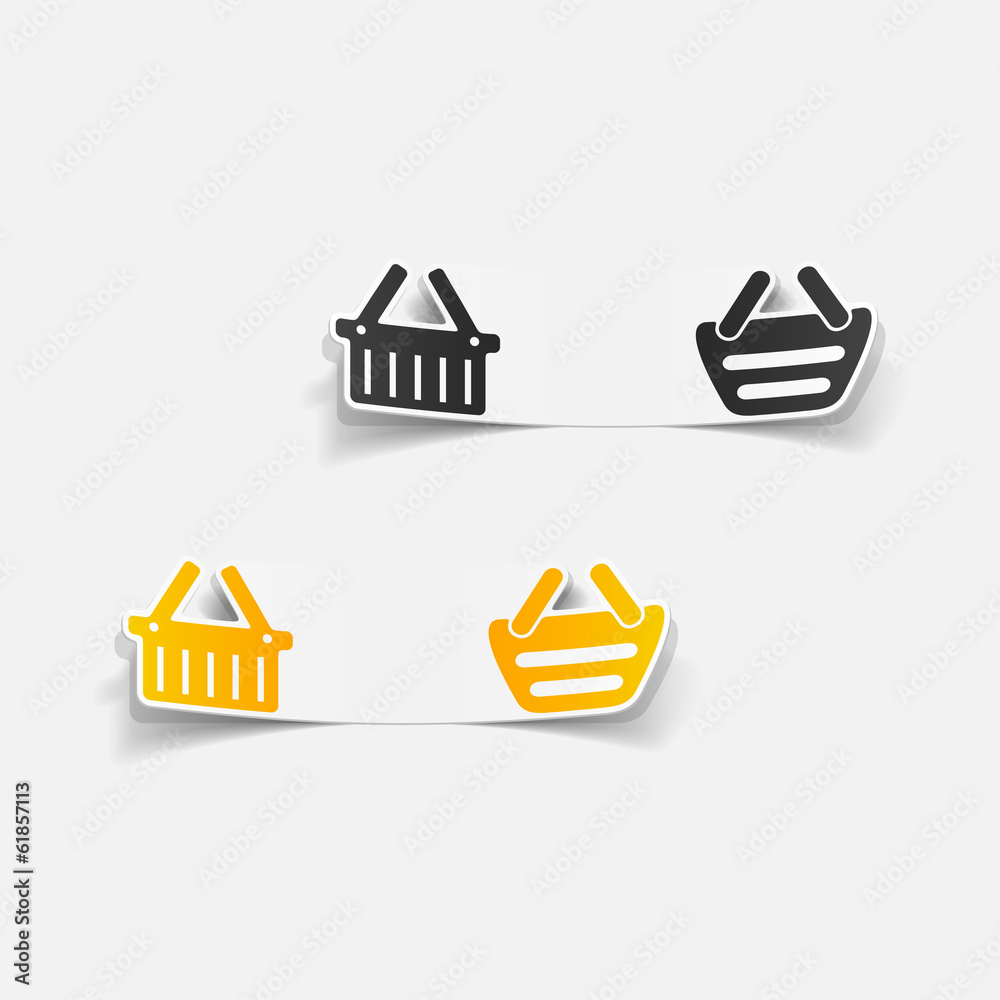 realistic design element: food basket realistic design element: food basket