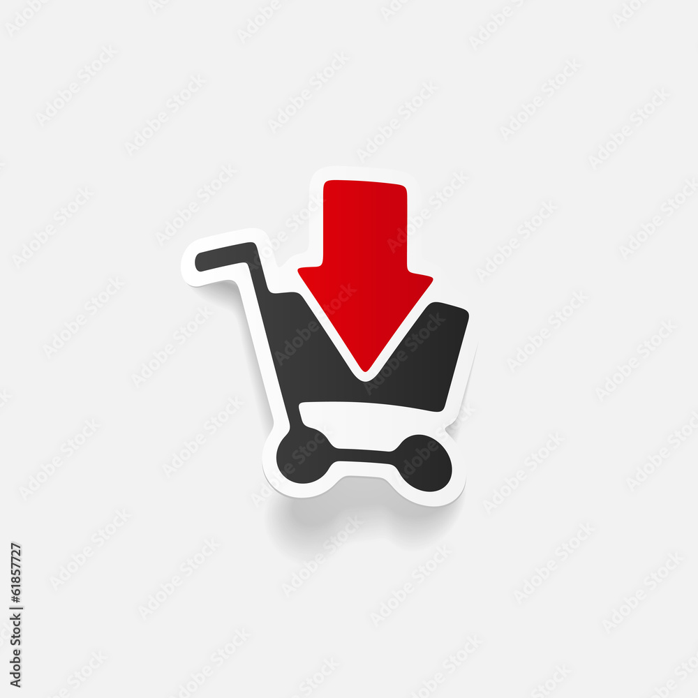 realistic design element: grocery cart, arrow realistic design element: grocery cart, arrow