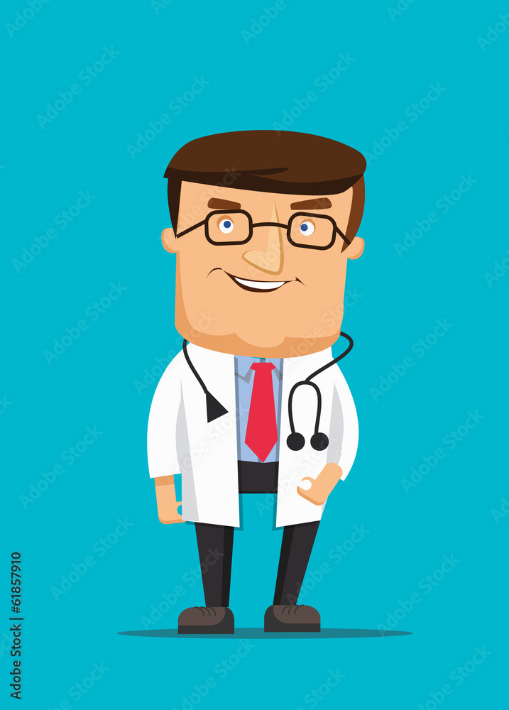 Professional clean doctor illustration wearing stethoscope