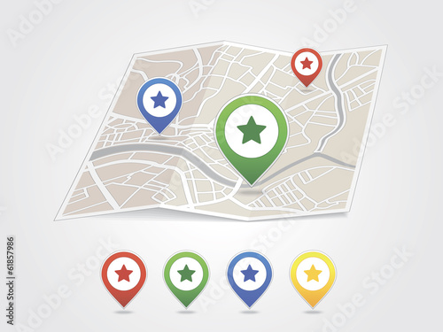 Map pointer with heart icon