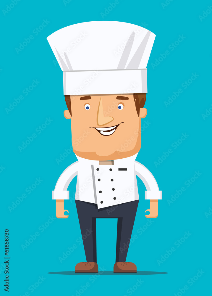 Chief cook in kitchen luxury restaurant in uniform illustration Chief cook in kitchen luxury restaurant in uniform illustration