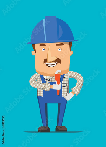Construction engineer worker smiling on a job illustration