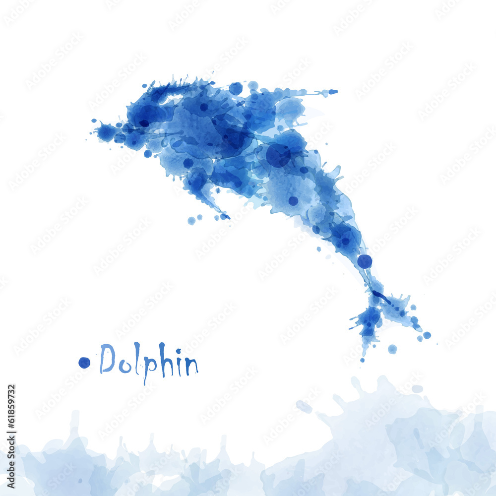 Obraz premium Watercolor dolphin background