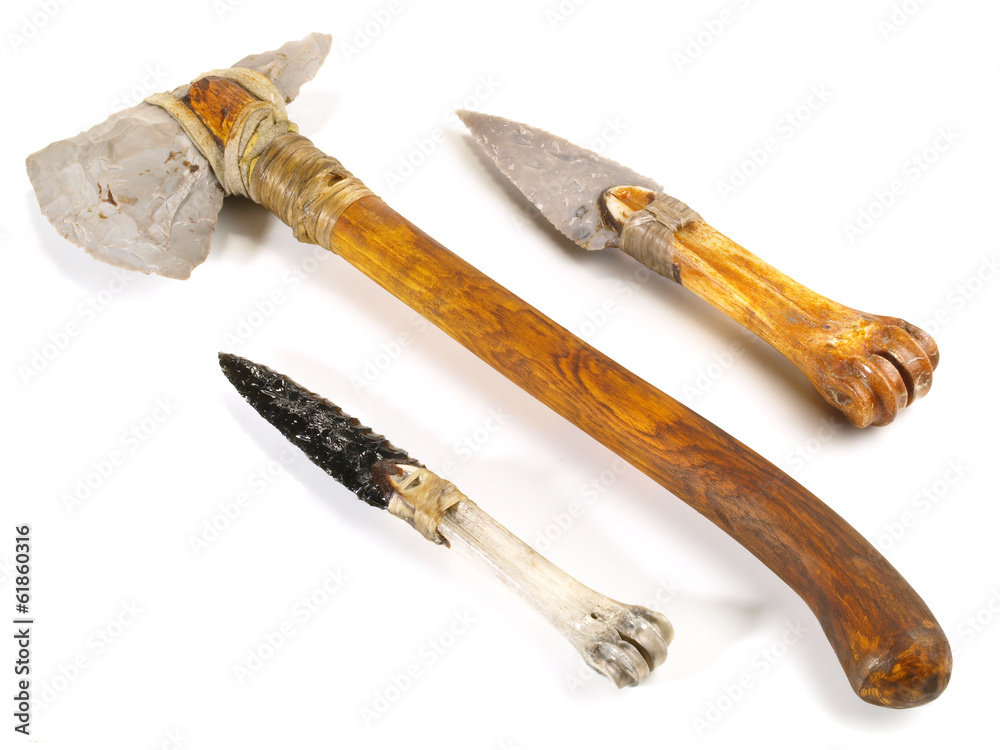 Werkzeuge aus der Steinzeit Stock Photo