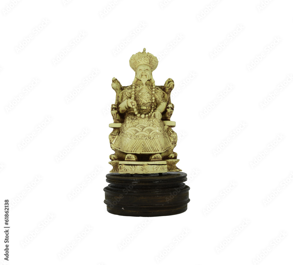 Elephant Ivory craved model of sitting emperor Elephant Ivory craved model of sitting emperor