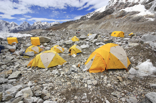 Everest Base Camp in cloudy day, Everest Region