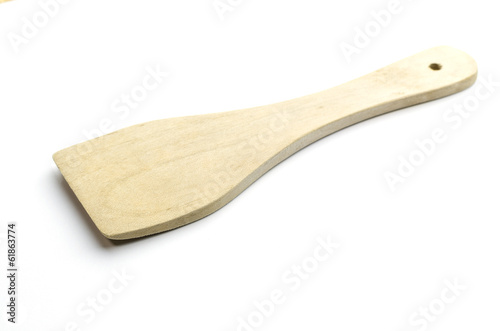 Wooden spoon isolated on white background