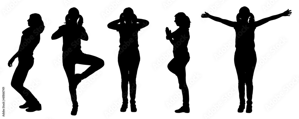 Vector silhouette of a woman, Vector silhouette of a woman,