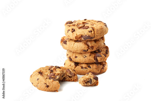 chocolate cookies on white