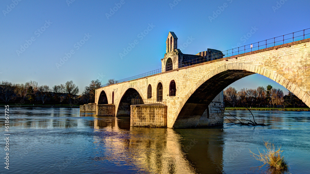 View of Avignon bridge - France