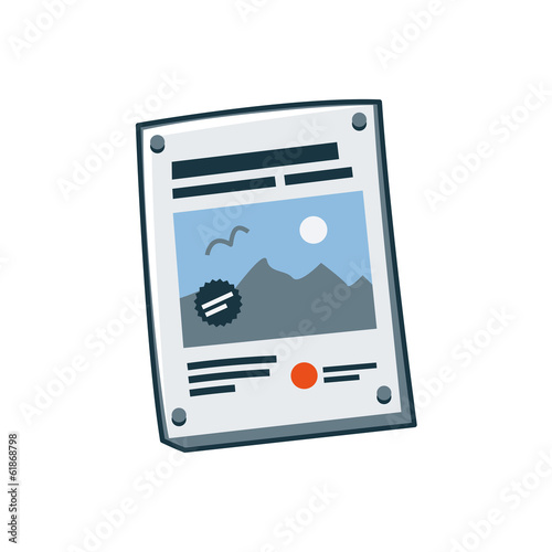 Isolated simplified poster icon in cartoon style.