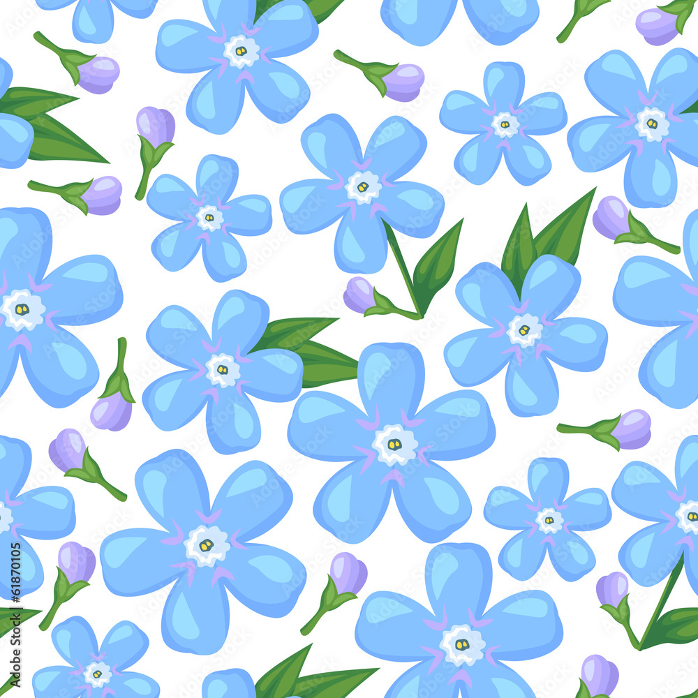 Forget-me-not flower seamless pattern