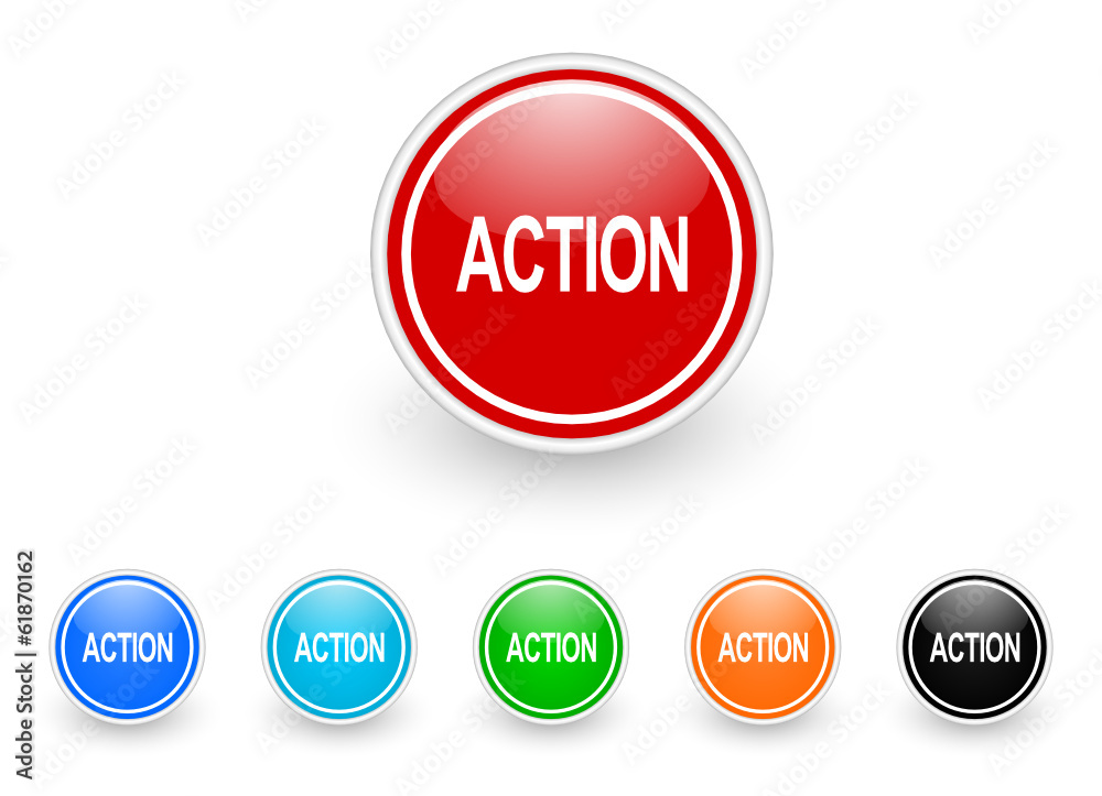 action icon vector set