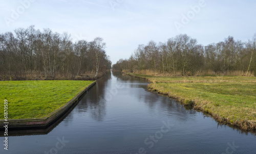 Canal through wetland in winter © Naj
