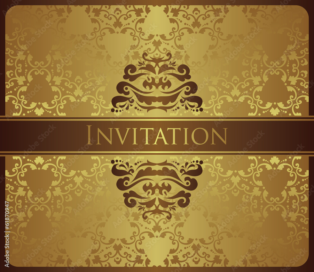 Elegant vintage invitation. Vintage background