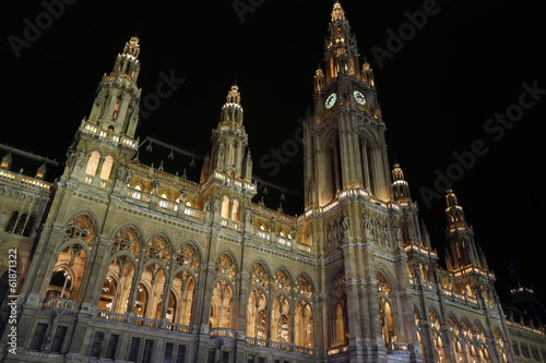 Vienna City Hall at night