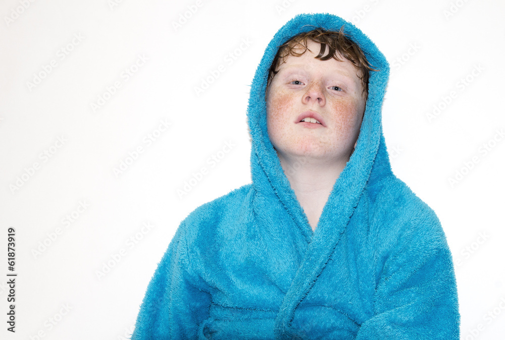 Boy in blue robe