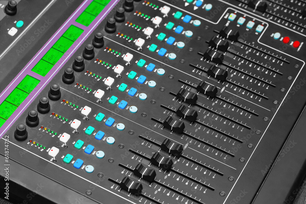 Adjusting Audio Mixing Console