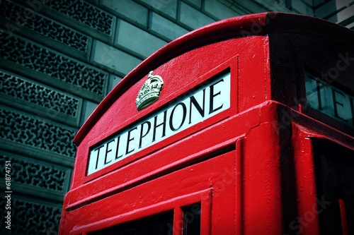 London telephone. Cross processed color tone.
