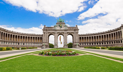 Handdoek met foto Brussel Triomfboog Jubelpark in Brussel  © Andrew