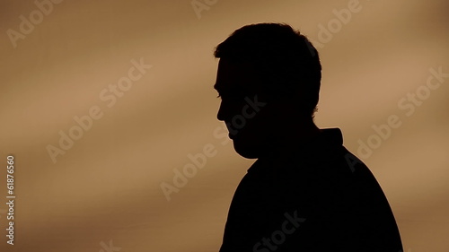 Male silhouette talking