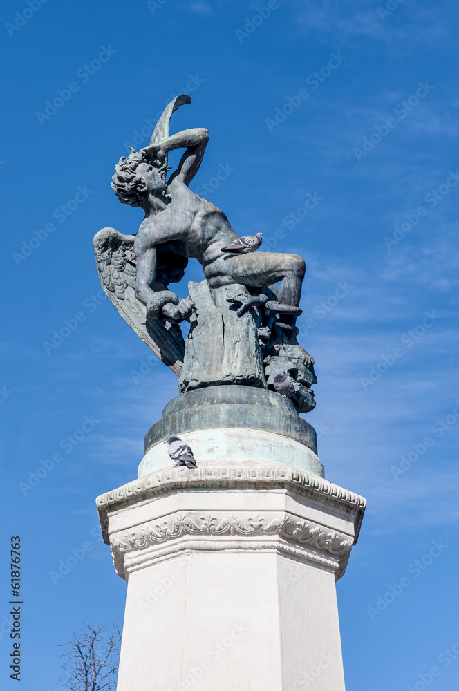 The Fountain of the Fallen Angel in Madrid, Spain. The Fountain of the Fallen Angel in Madrid, Spain.