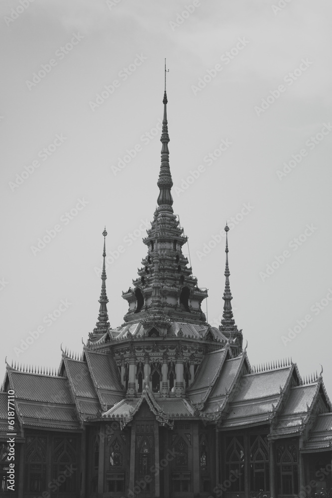 Fototapeta premium Wat None Kum,Nakhon Ratchasima black and white