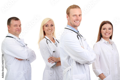 Medical workers isolated on...