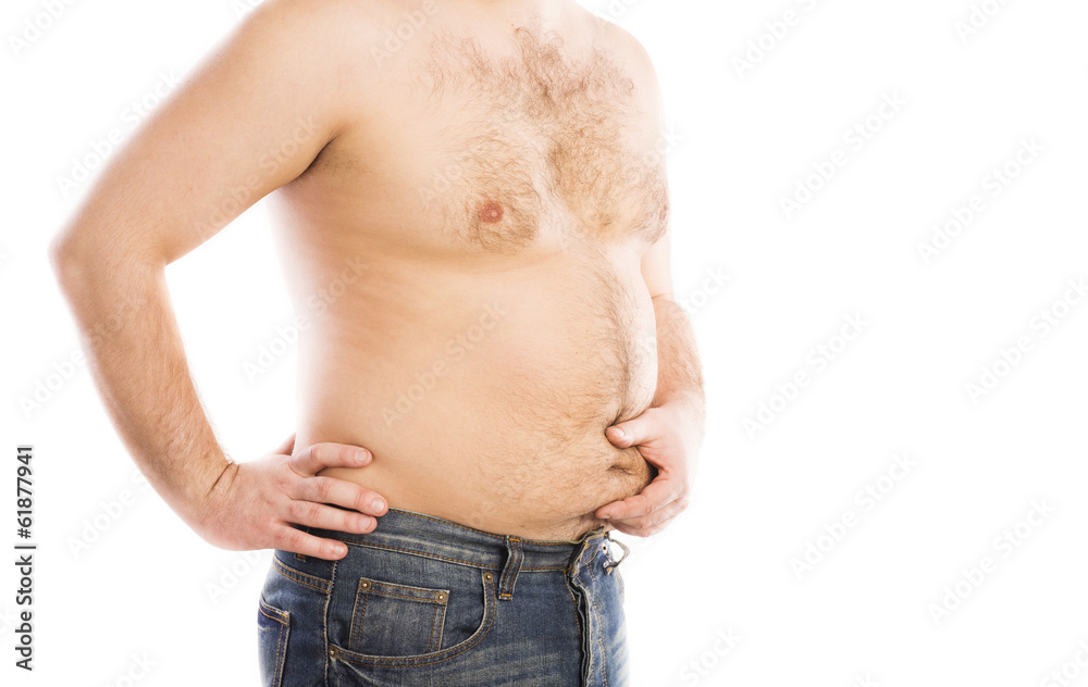 Naklejka premium Fat young man