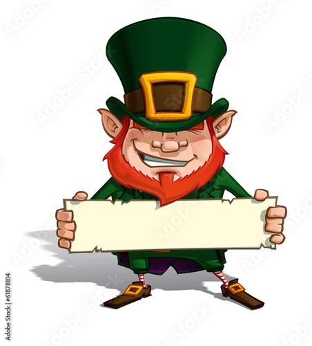St. Patrick Holding a Label