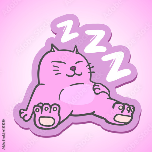 Sleep pink cat
