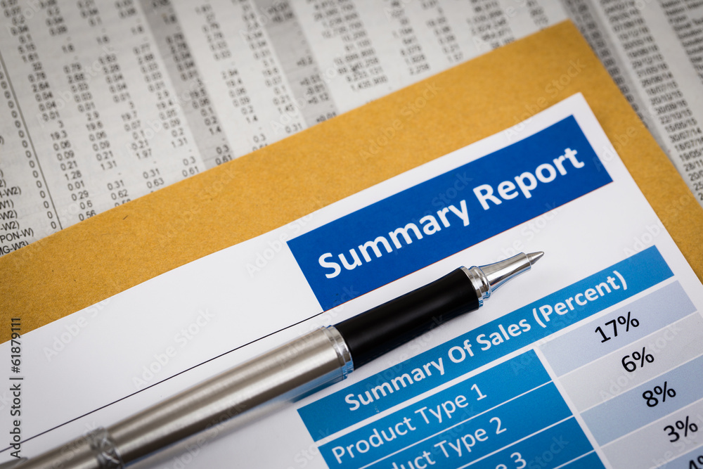 Showing business and financial report Showing business and financial report