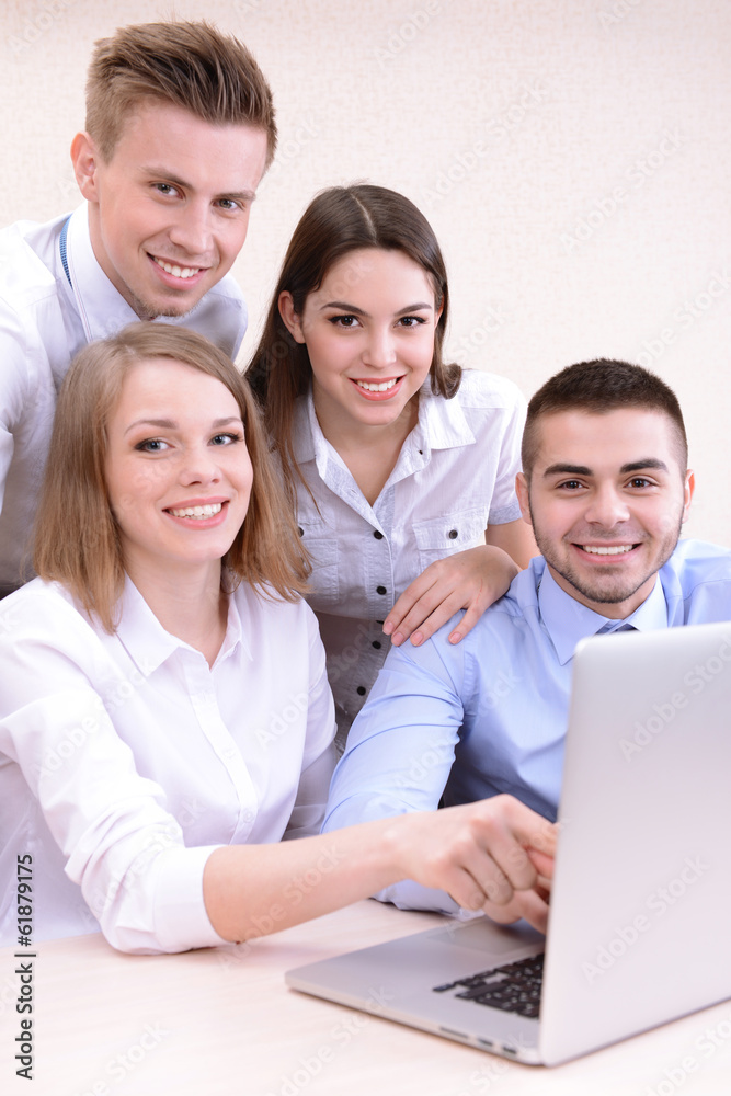 Successful young businesspeople working at office Successful young businesspeople working at office