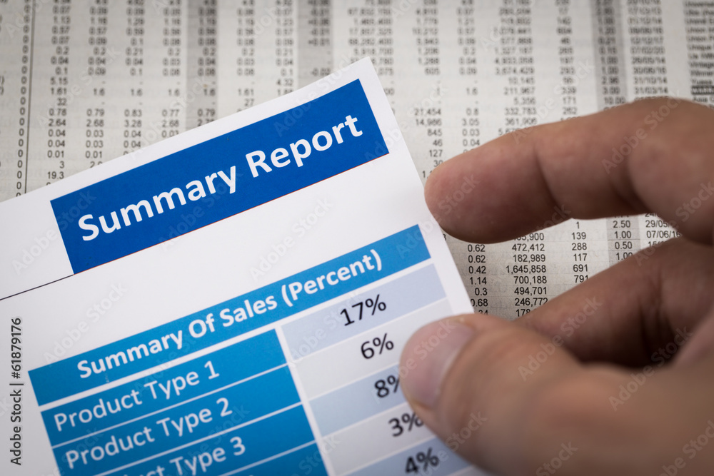 Showing business and financial report Showing business and financial report