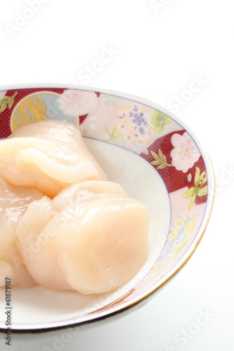 close up of Japnese cuisine, Hotate scallop Sashimi