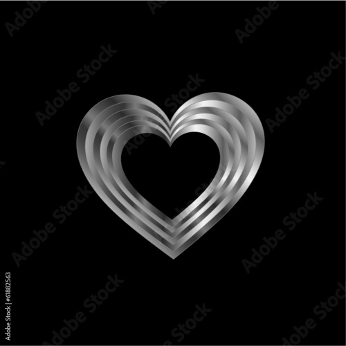 Silver heart shaped ornament