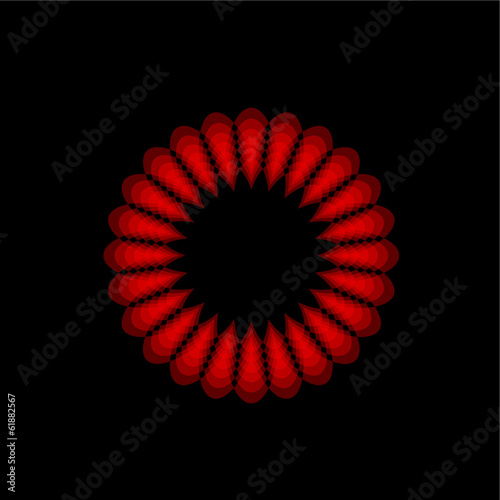 Flower shaped ornament or frame for web